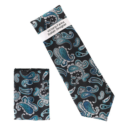Paisley Design Necktie & Pocket Square by Vittorio Farina (NH-D-1310) for Independent Retail Stores by Dubal Brothers