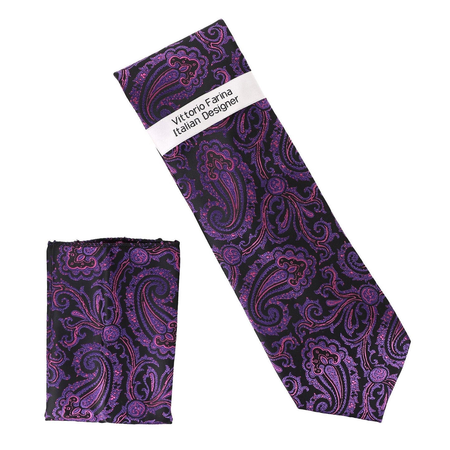 Paisley Design Necktie & Pocket Square by Vittorio Farina (NH-D-1310) for Independent Retail Stores by Dubal Brothers
