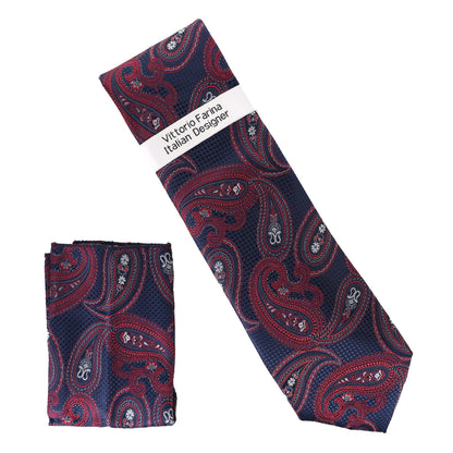 Paisley Design Necktie & Pocket Square by Vittorio Farina (NH-D-1310) for Independent Retail Stores by Dubal Brothers