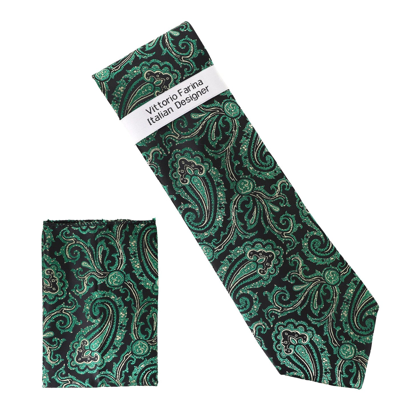Paisley Design Necktie & Pocket Square by Vittorio Farina (NH-D-1310) for Independent Retail Stores by Dubal Brothers