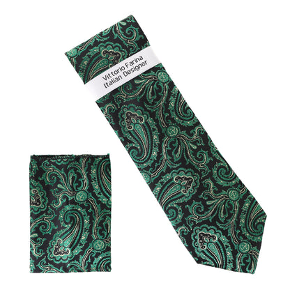 Paisley Design Necktie & Pocket Square by Vittorio Farina (NH-D-1310) for Independent Retail Stores by Dubal Brothers