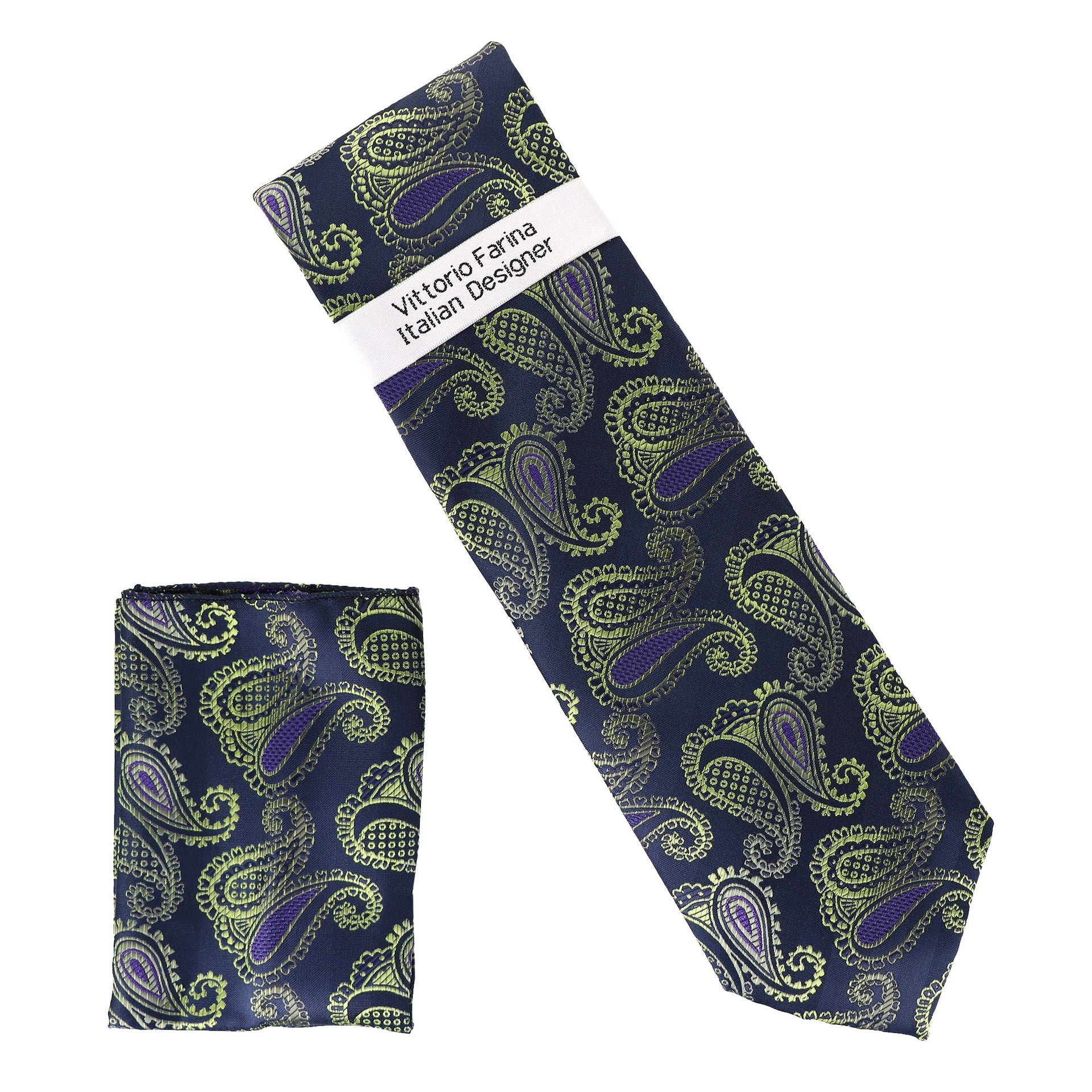 Paisley Design Necktie & Pocket Square by Vittorio Farina (NH-D-1310) for Independent Retail Stores by Dubal Brothers