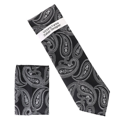 Paisley Design Necktie & Pocket Square by Vittorio Farina (NH-D-1310) for Independent Retail Stores by Dubal Brothers