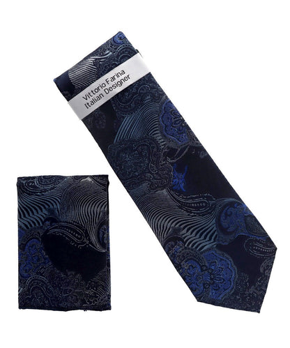 Paisley Design Necktie & Pocket Square by Vittorio Farina (NH-D_1461) for Independent Retail Stores by Dubal Brothers