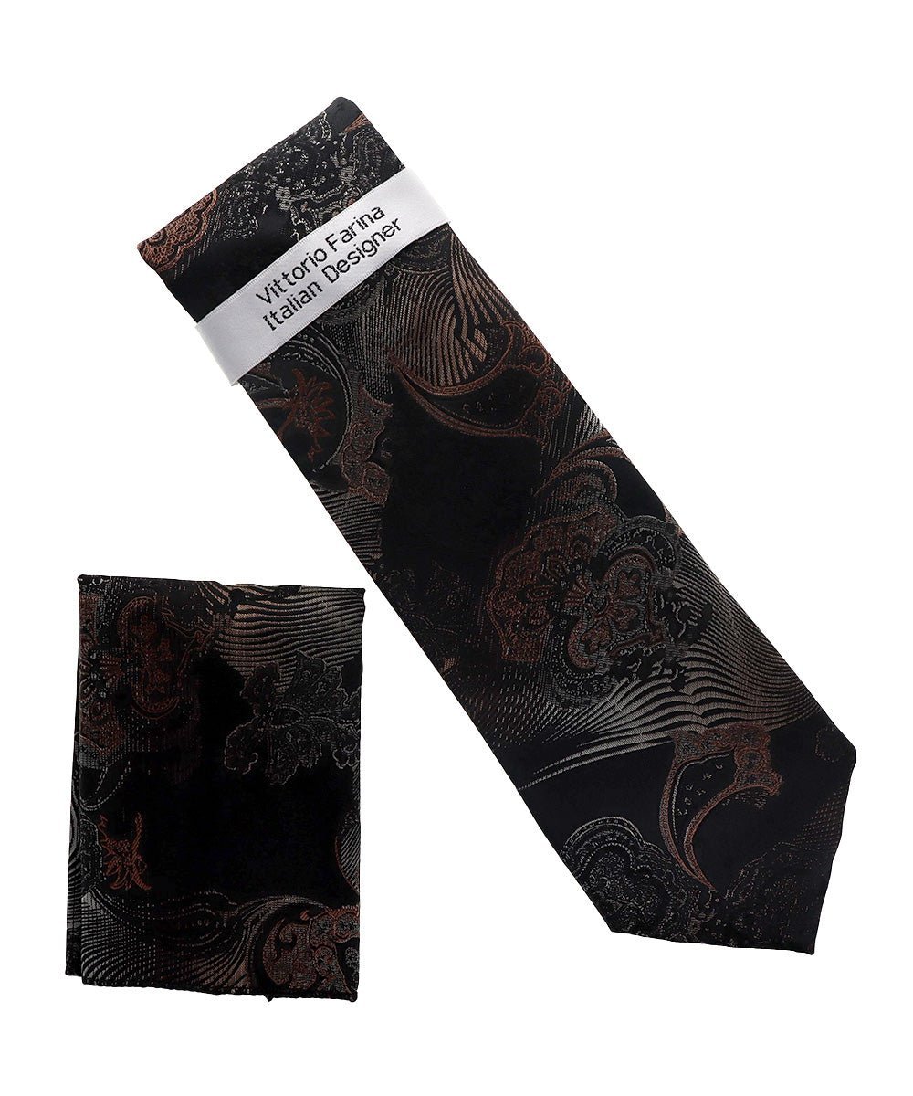 Paisley Design Necktie & Pocket Square by Vittorio Farina (NH-D_1462) for Independent Retail Stores by Dubal Brothers