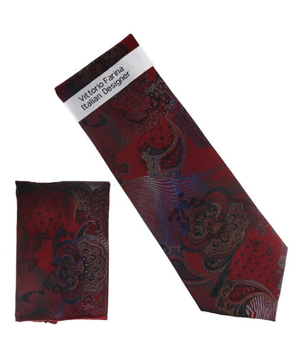 Paisley Design Necktie & Pocket Square by Vittorio Farina (NH-D_1463) for Independent Retail Stores by Dubal Brothers