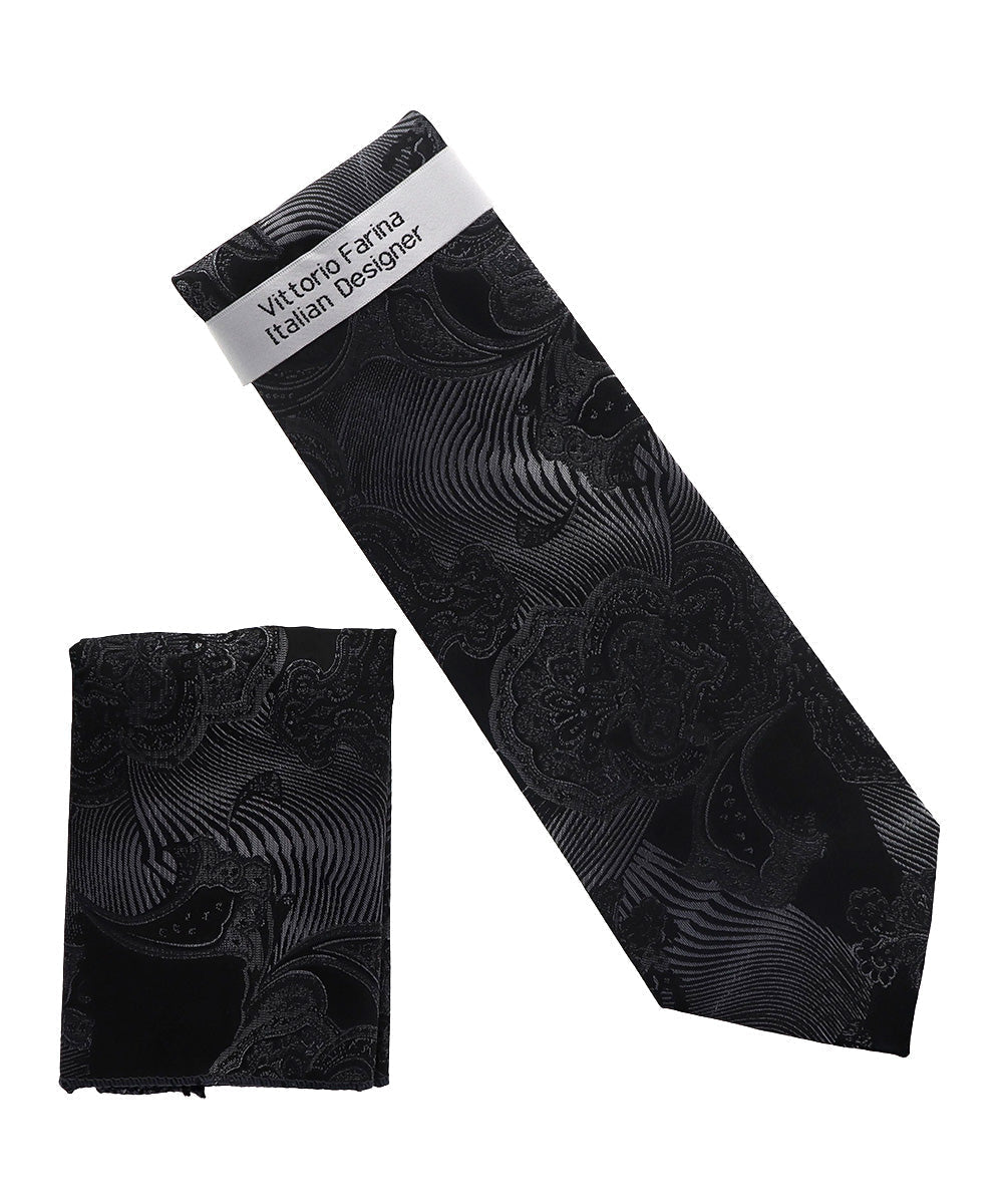 Paisley Design Necktie & Pocket Square by Vittorio Farina (NH-D_1464) for Independent Retail Stores by Dubal Brothers