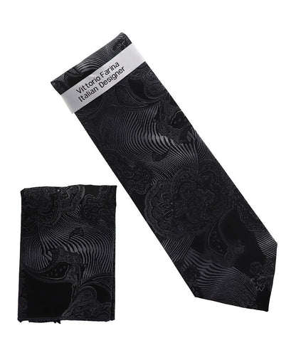Paisley Design Necktie & Pocket Square by Vittorio Farina (NH-D_1464) for Independent Retail Stores by Dubal Brothers