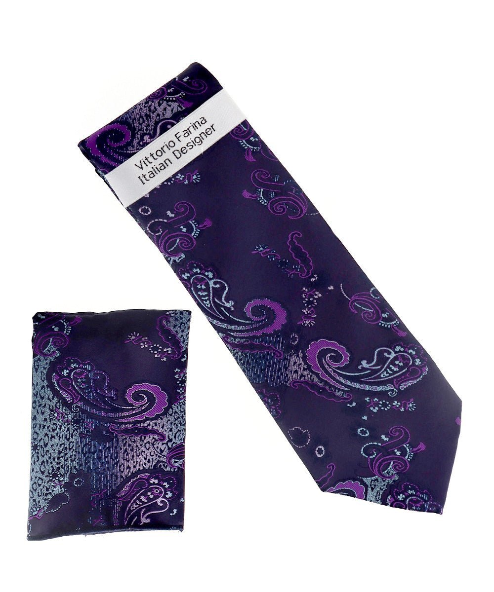 Paisley Design Necktie & Pocket Square by Vittorio Farina (NH-D_1466) for Independent Retail Stores by Dubal Brothers