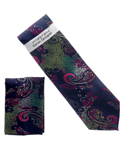Paisley Design Necktie & Pocket Square by Vittorio Farina (NH-D_1468) for Independent Retail Stores by Dubal Brothers