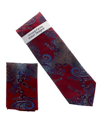 Paisley Design Necktie & Pocket Square by Vittorio Farina (NH-D_1469) for Independent Retail Stores by Dubal Brothers