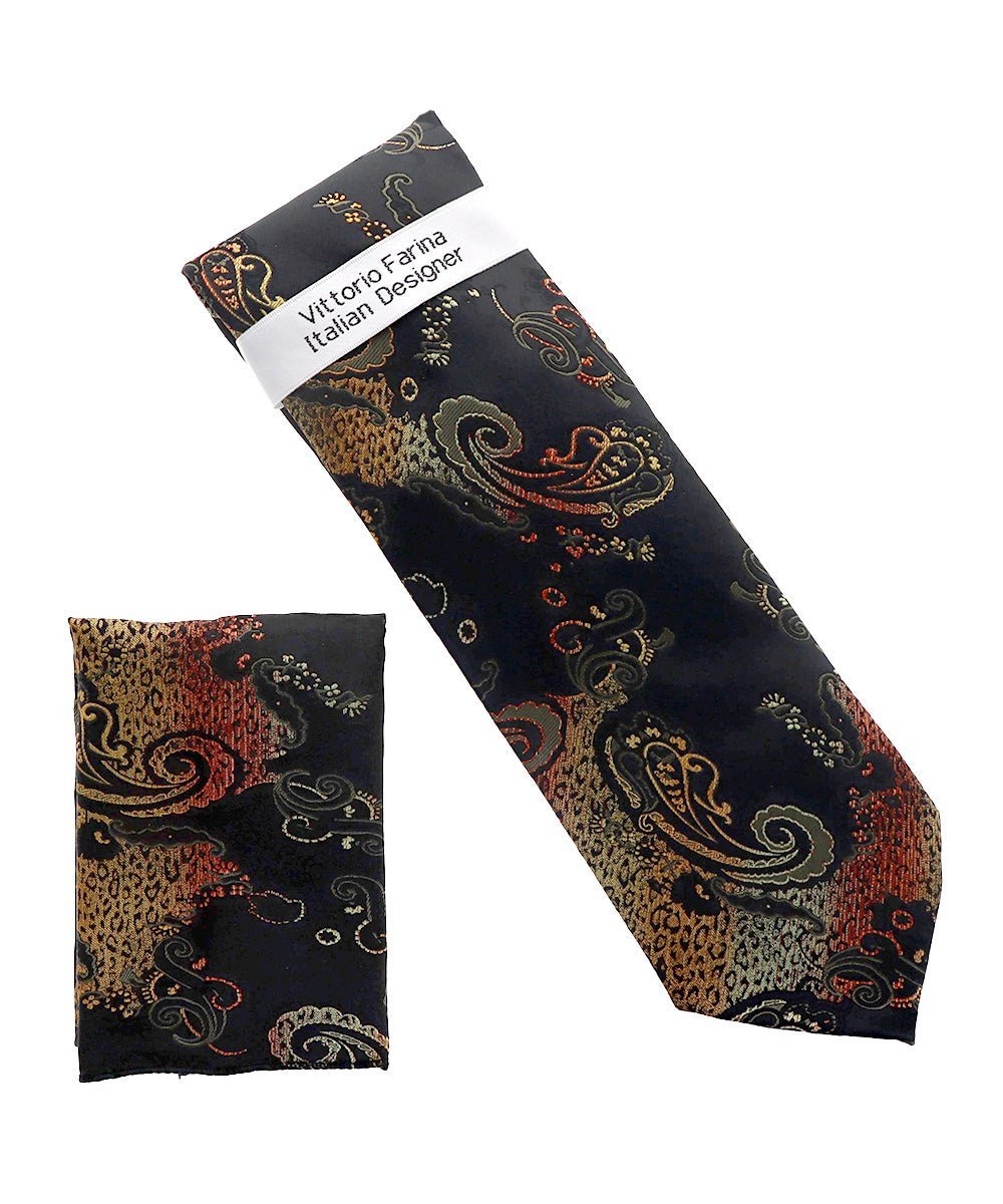 Paisley Design Necktie & Pocket Square by Vittorio Farina (NH-D_1470) for Independent Retail Stores by Dubal Brothers