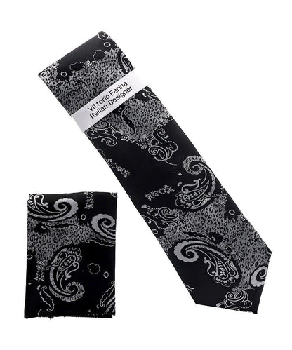 Paisley Design Necktie & Pocket Square by Vittorio Farina (NH-D_1471) for Independent Retail Stores by Dubal Brothers