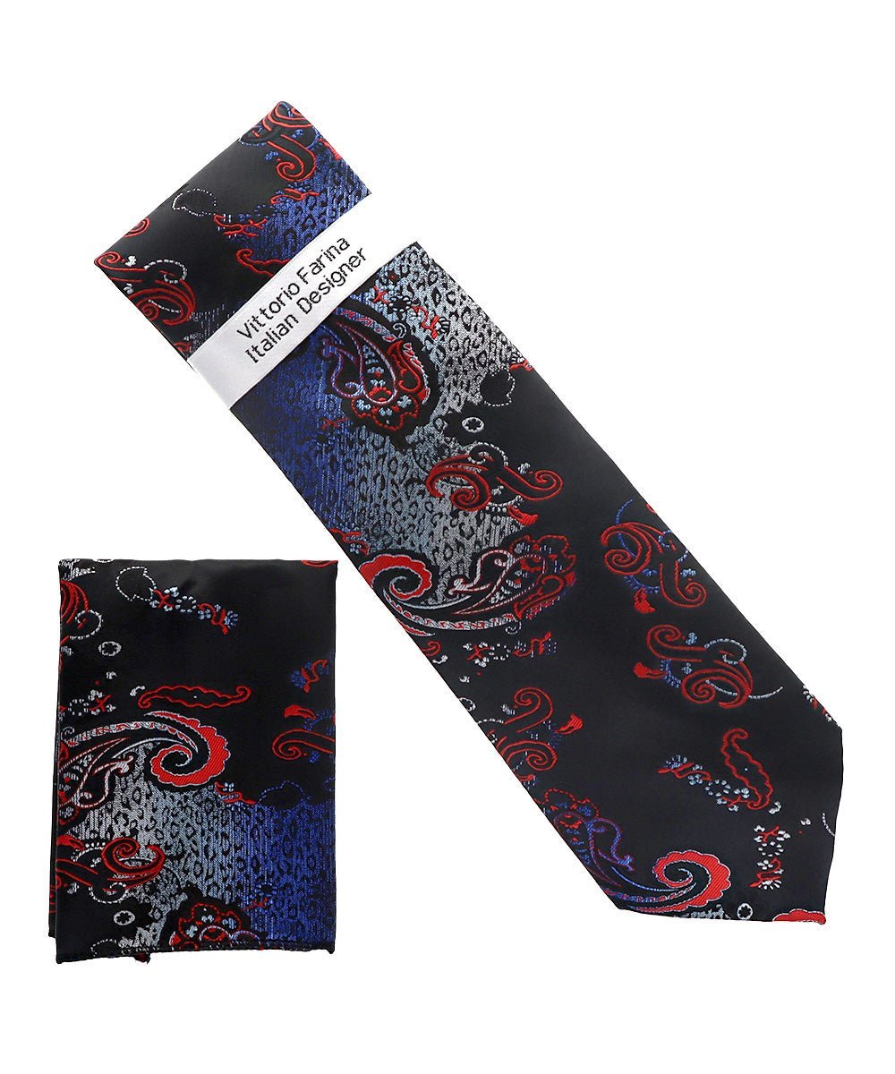 Paisley Design Necktie & Pocket Square by Vittorio Farina (NH-D_1472) for Independent Retail Stores by Dubal Brothers