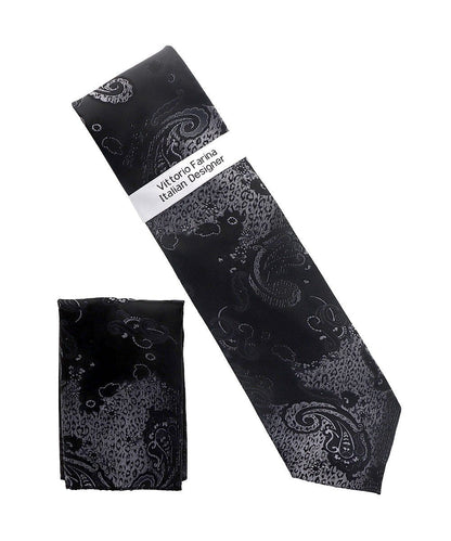 Paisley Design Necktie & Pocket Square by Vittorio Farina (NH-D_1473) for Independent Retail Stores by Dubal Brothers