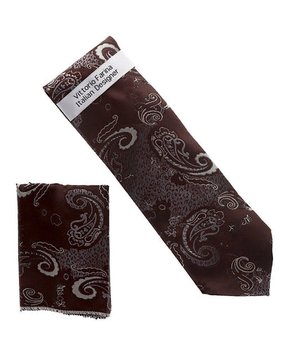 Paisley Design Necktie & Pocket Square by Vittorio Farina (NH-D_1474) for Independent Retail Stores by Dubal Brothers