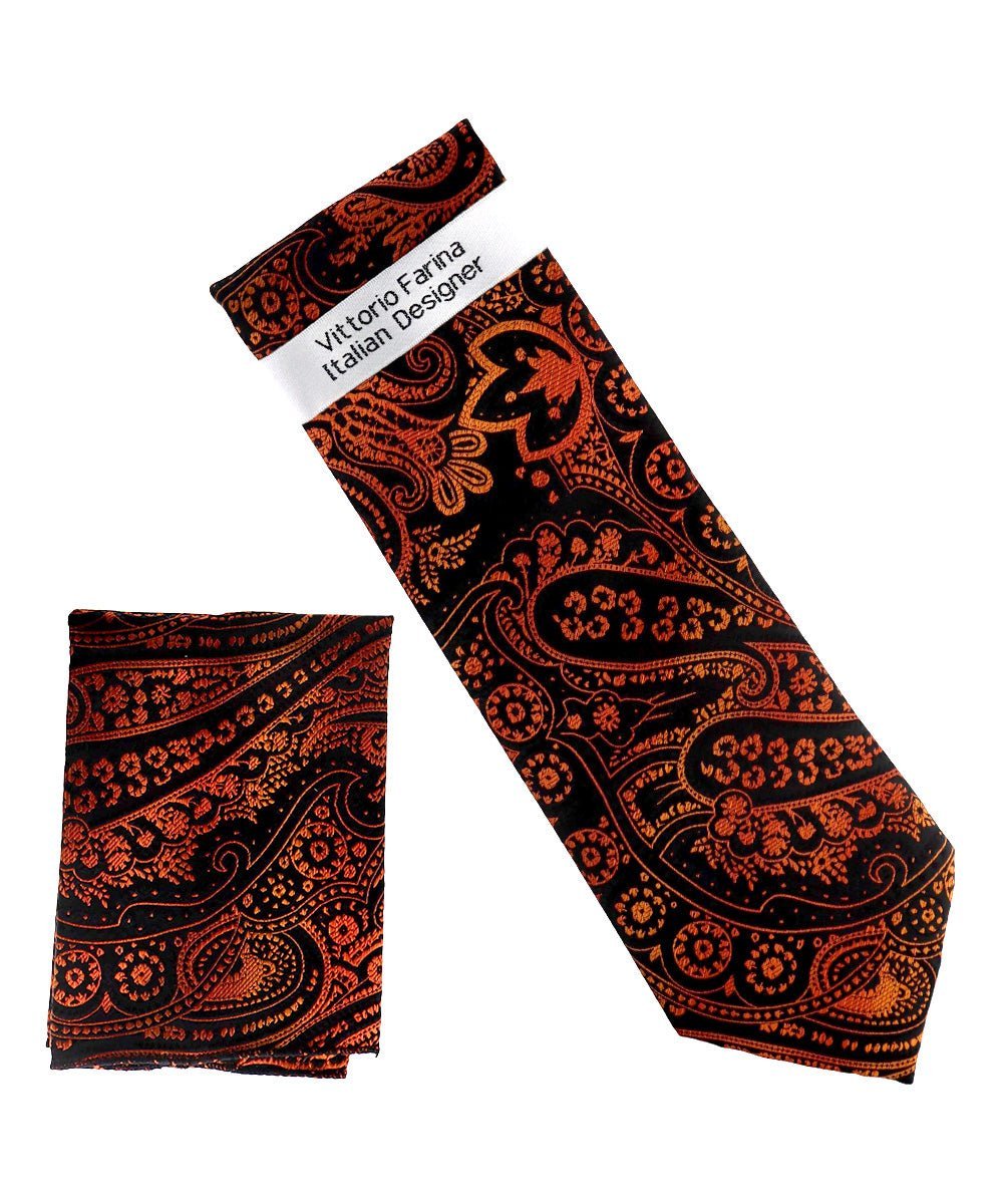 Paisley Design Necktie & Pocket Square by Vittorio Farina (NH-D_1487) for Independent Retail Stores by Dubal Brothers