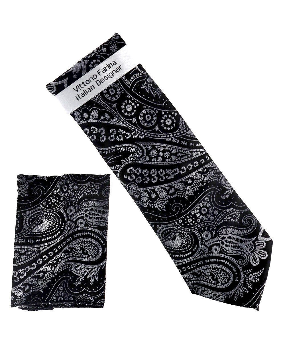 Paisley Design Necktie & Pocket Square by Vittorio Farina (NH-D_1488) for Independent Retail Stores by Dubal Brothers