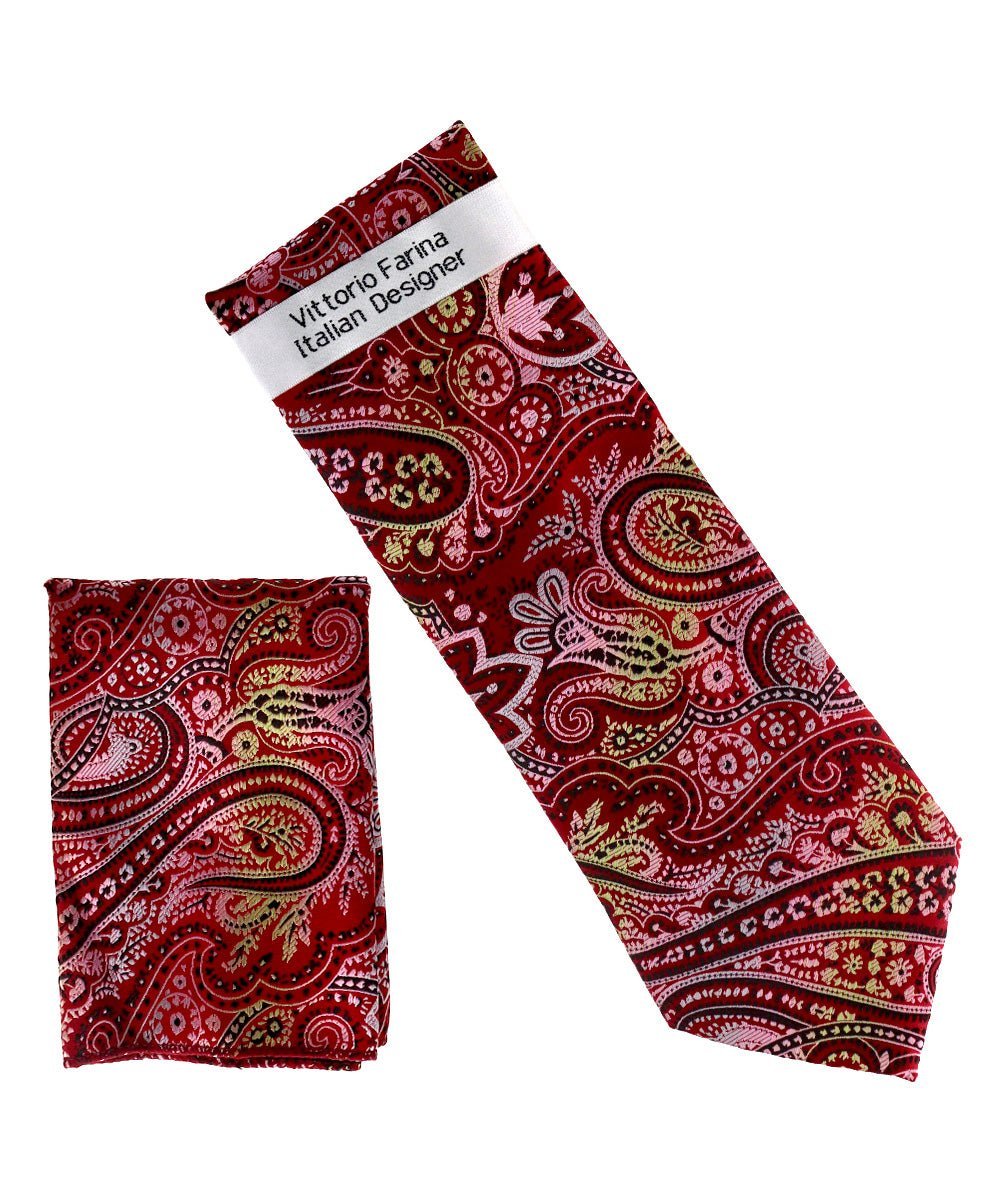 Paisley Design Necktie & Pocket Square by Vittorio Farina (NH-D_1489) for Independent Retail Stores by Dubal Brothers