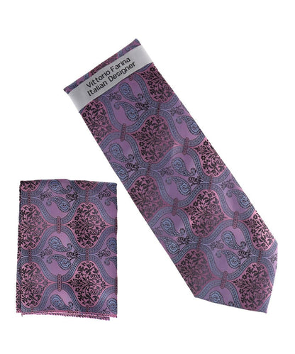 Paisley Design Necktie & Pocket Square by Vittorio Farina (NH-D_1490) for Independent Retail Stores by Dubal Brothers