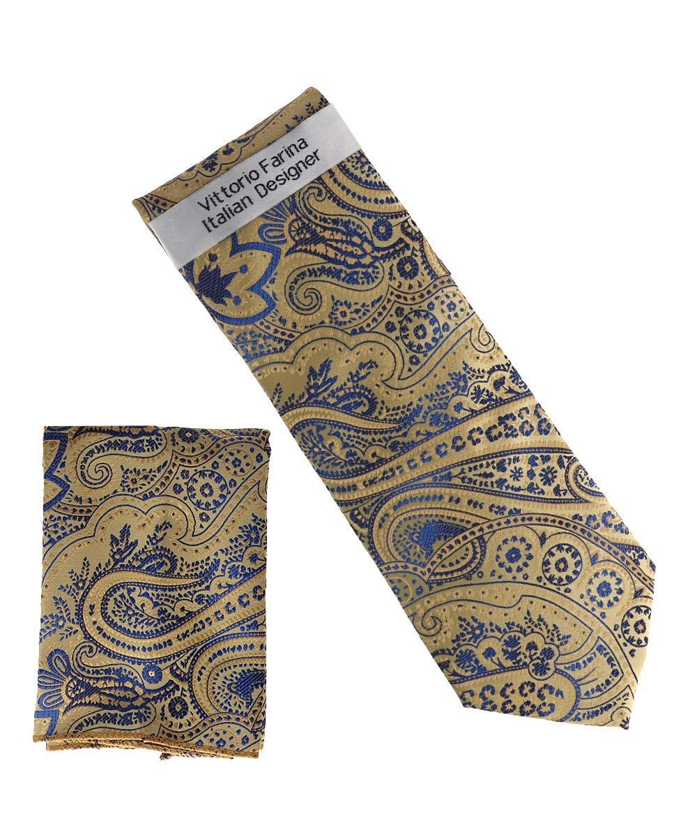 Paisley Design Necktie & Pocket Square by Vittorio Farina (NH-D_1491) for Independent Retail Stores by Dubal Brothers