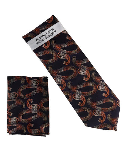 Paisley Design Necktie & Pocket Square by Vittorio Farina (NH-D_1492) for Independent Retail Stores by Dubal Brothers
