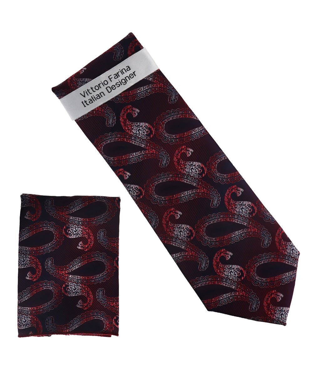 Paisley Design Necktie & Pocket Square by Vittorio Farina (NH-D_1494) for Independent Retail Stores by Dubal Brothers