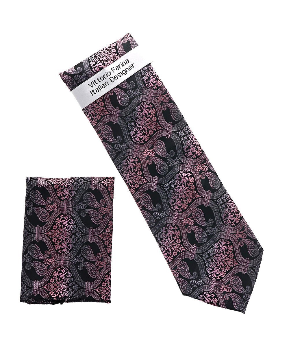 Paisley Design Necktie & Pocket Square by Vittorio Farina (NH-D_1496) for Independent Retail Stores by Dubal Brothers