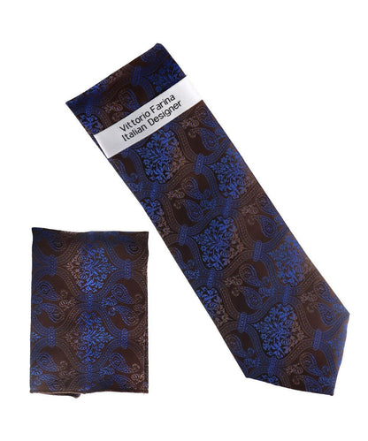 Paisley Design Necktie & Pocket Square by Vittorio Farina (NH-D_1497) for Independent Retail Stores by Dubal Brothers
