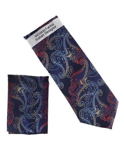 Paisley Design Necktie & Pocket Square by Vittorio Farina (NH-D_1498) for Independent Retail Stores by Dubal Brothers