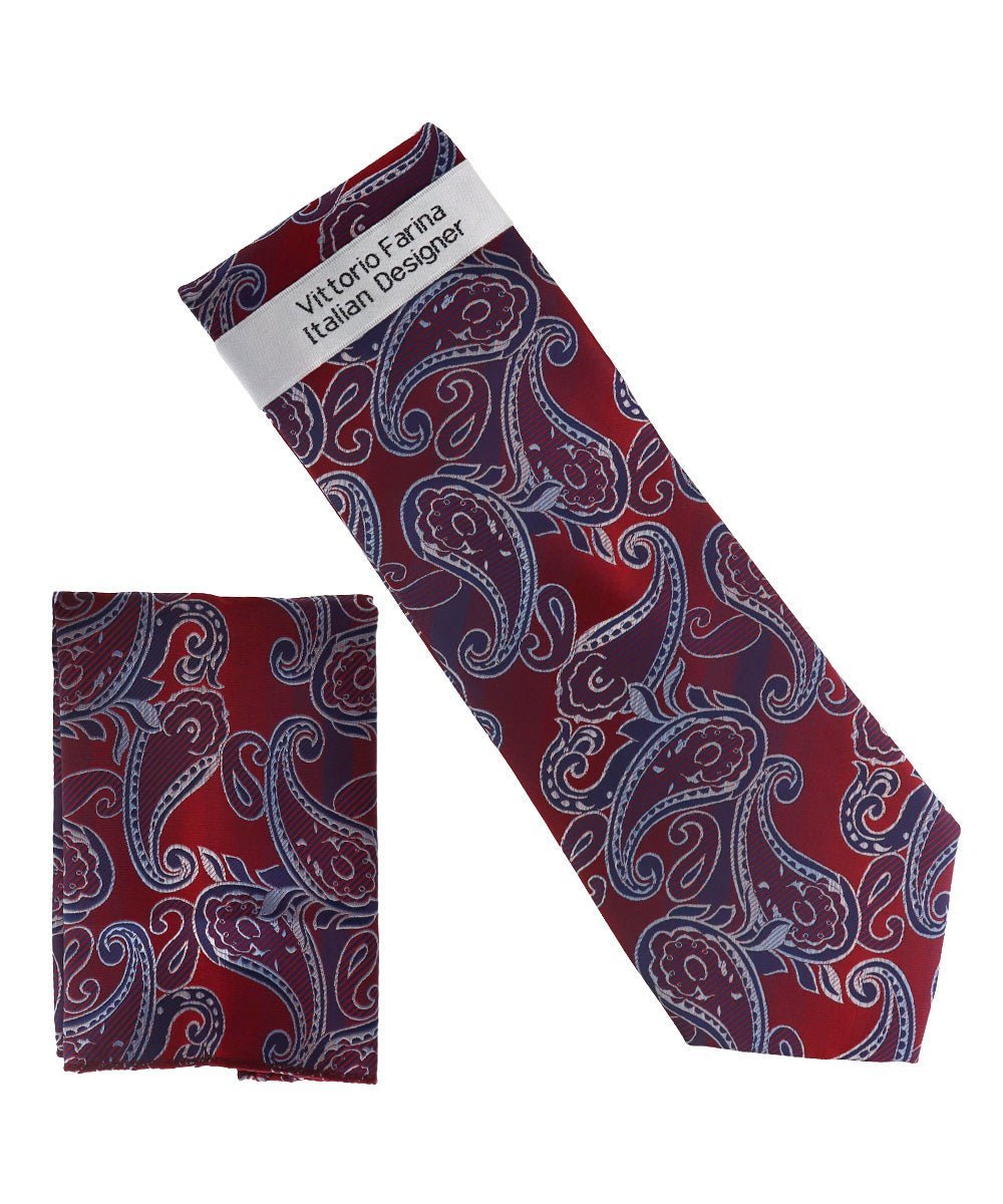 Paisley Design Necktie & Pocket Square by Vittorio Farina (NH-D_1499) for Independent Retail Stores by Dubal Brothers