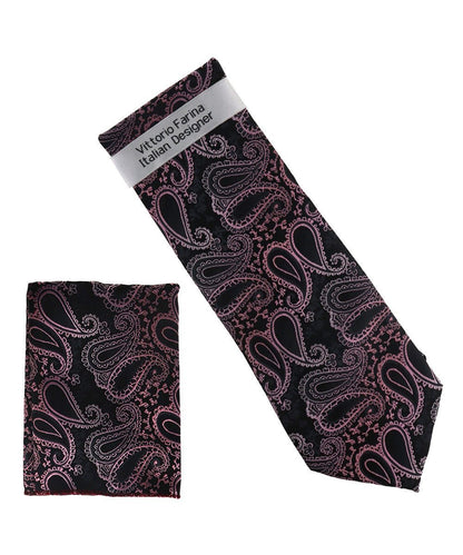 Paisley Design Necktie & Pocket Square by Vittorio Farina (NH-D_1501) for Independent Retail Stores by Dubal Brothers