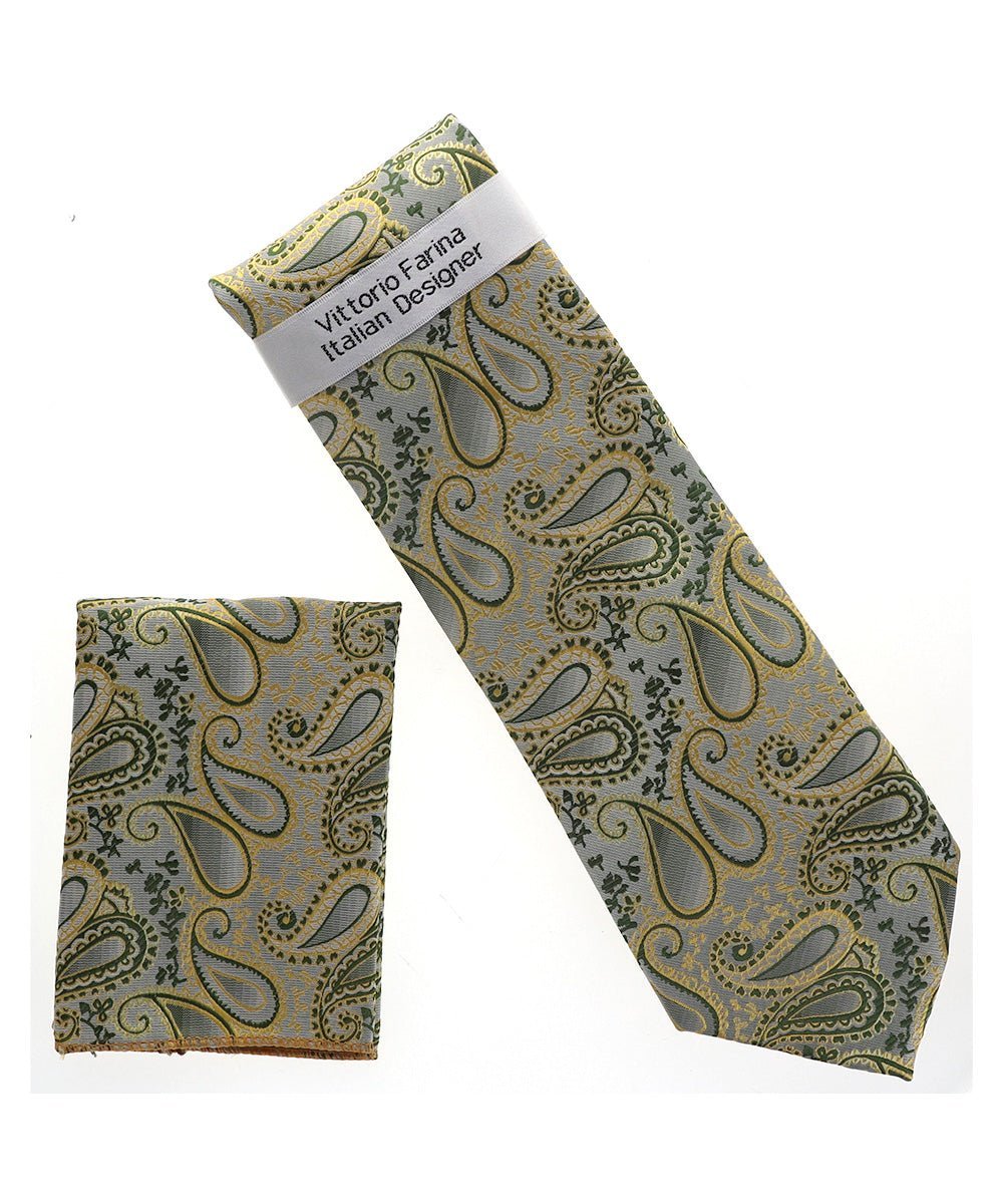 Paisley Design Necktie & Pocket Square by Vittorio Farina (NH-D_1502) for Independent Retail Stores by Dubal Brothers