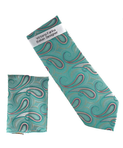 Paisley Design Necktie & Pocket Square by Vittorio Farina (NH-D_1508) for Independent Retail Stores by Dubal Brothers