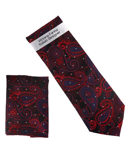 Paisley Design Necktie & Pocket Square by Vittorio Farina (NH-D_1511) for Independent Retail Stores by Dubal Brothers