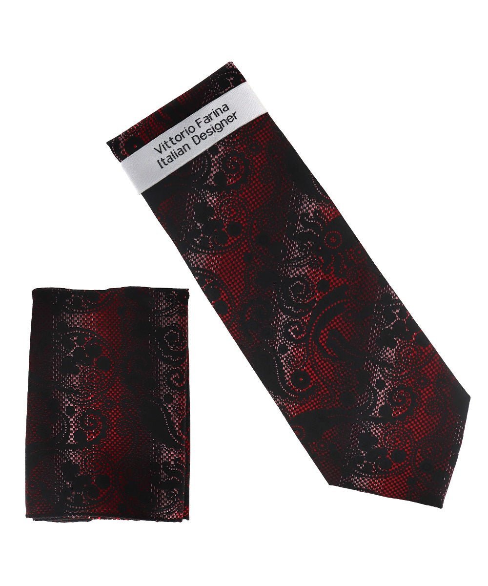 Paisley Design Necktie & Pocket Square by Vittorio Farina (NH-D_1512) for Independent Retail Stores by Dubal Brothers