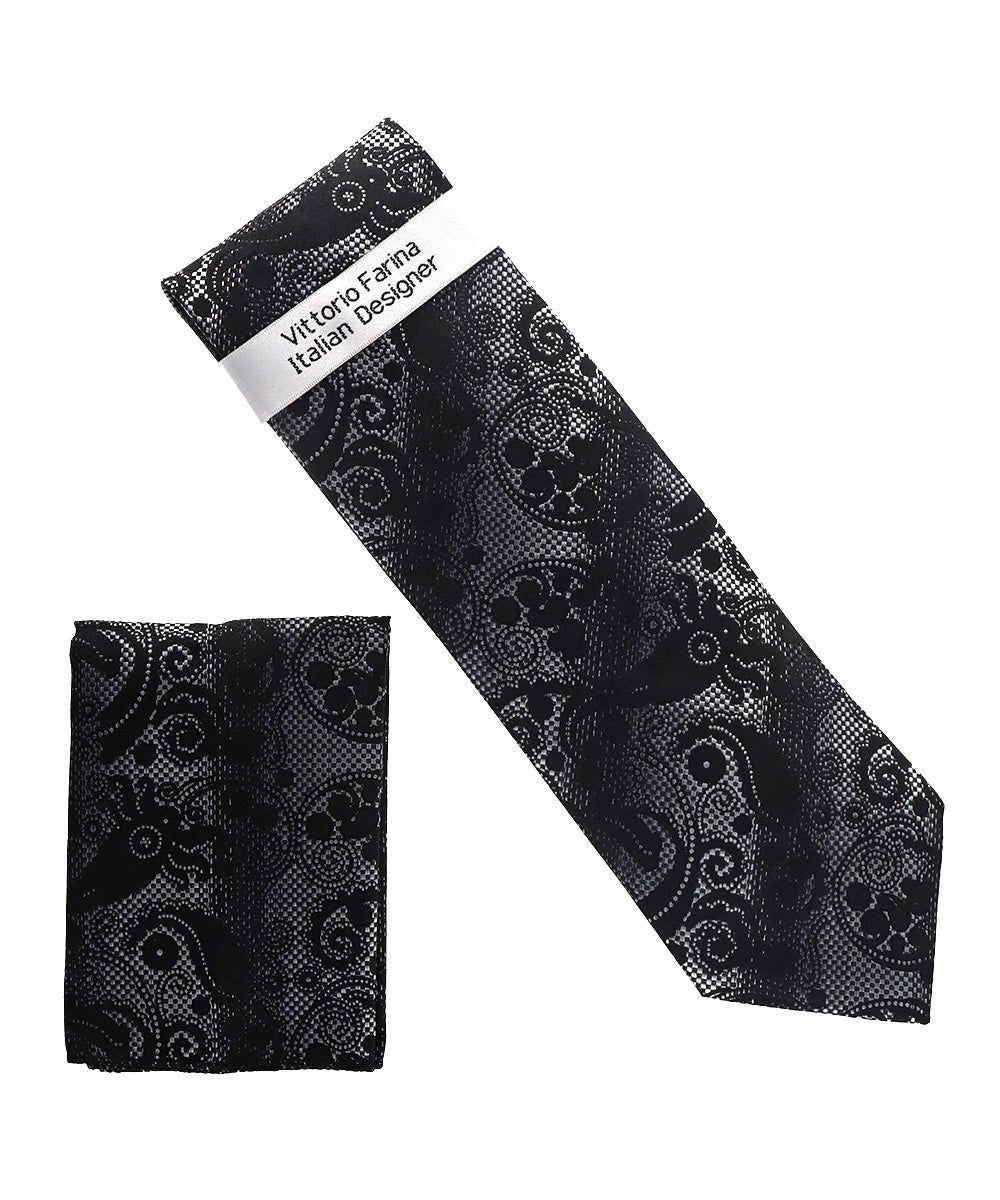 Paisley Design Necktie & Pocket Square by Vittorio Farina (NH-D_1513) for Independent Retail Stores by Dubal Brothers
