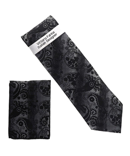 Paisley Design Necktie & Pocket Square by Vittorio Farina (NH-D_1513) for Independent Retail Stores by Dubal Brothers