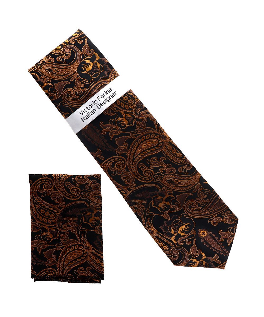 Paisley Design Necktie & Pocket Square by Vittorio Farina (NH-D_1515) for Independent Retail Stores by Dubal Brothers