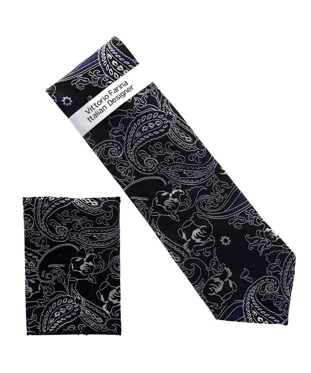 Paisley Design Necktie & Pocket Square by Vittorio Farina (NH-D_1516) for Independent Retail Stores by Dubal Brothers