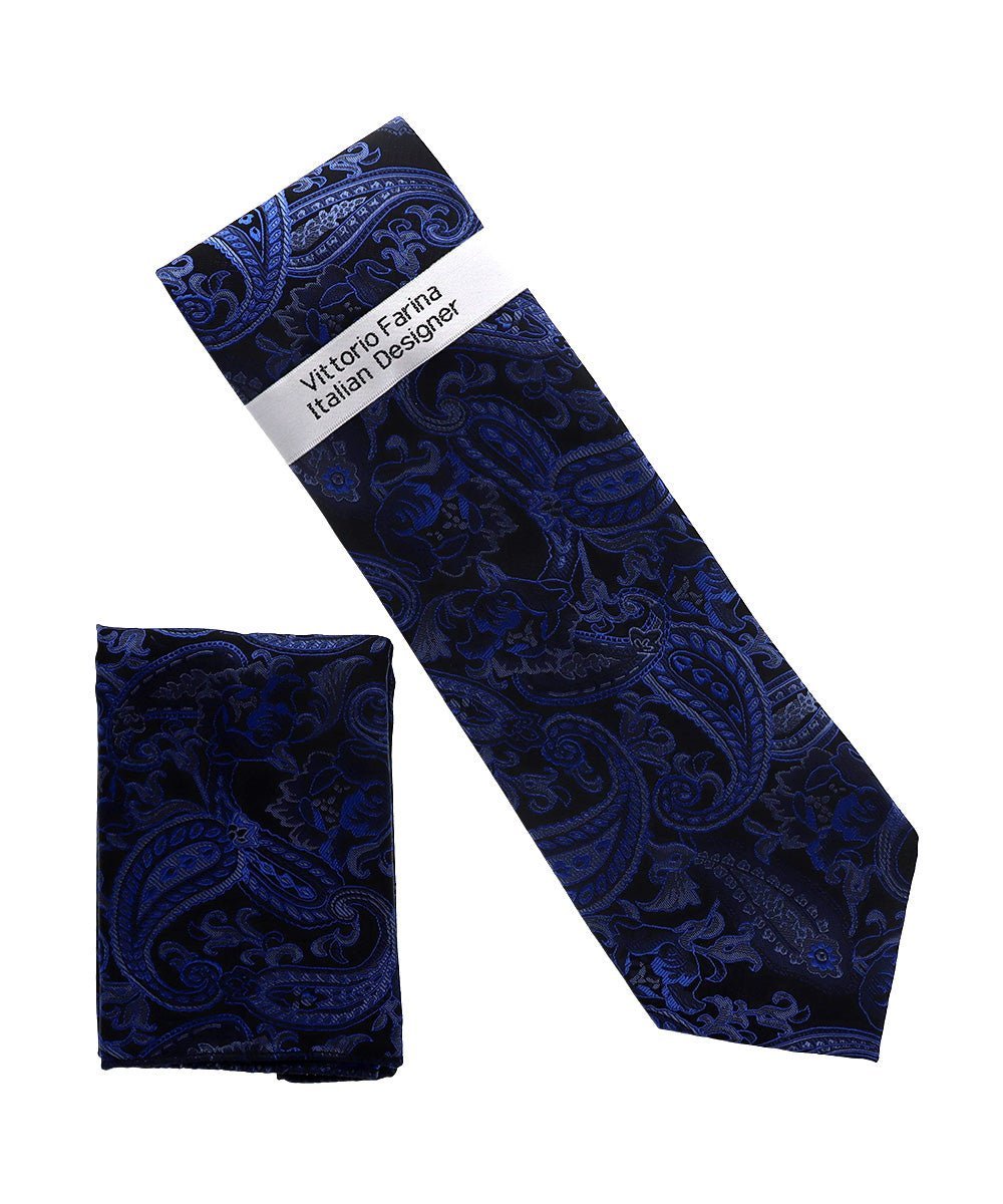 Paisley Design Necktie & Pocket Square by Vittorio Farina (NH-D_1517) for Independent Retail Stores by Dubal Brothers