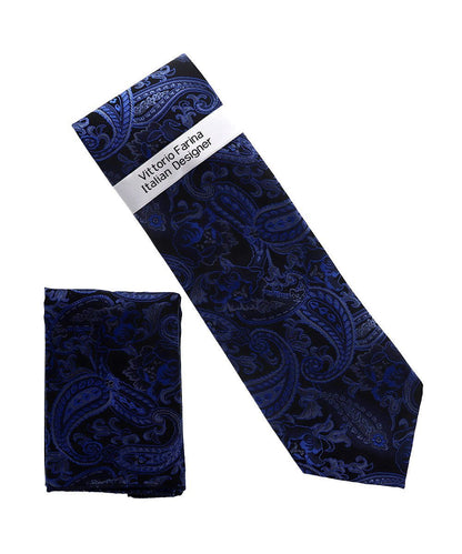 Paisley Design Necktie & Pocket Square by Vittorio Farina (NH-D_1517) for Independent Retail Stores by Dubal Brothers