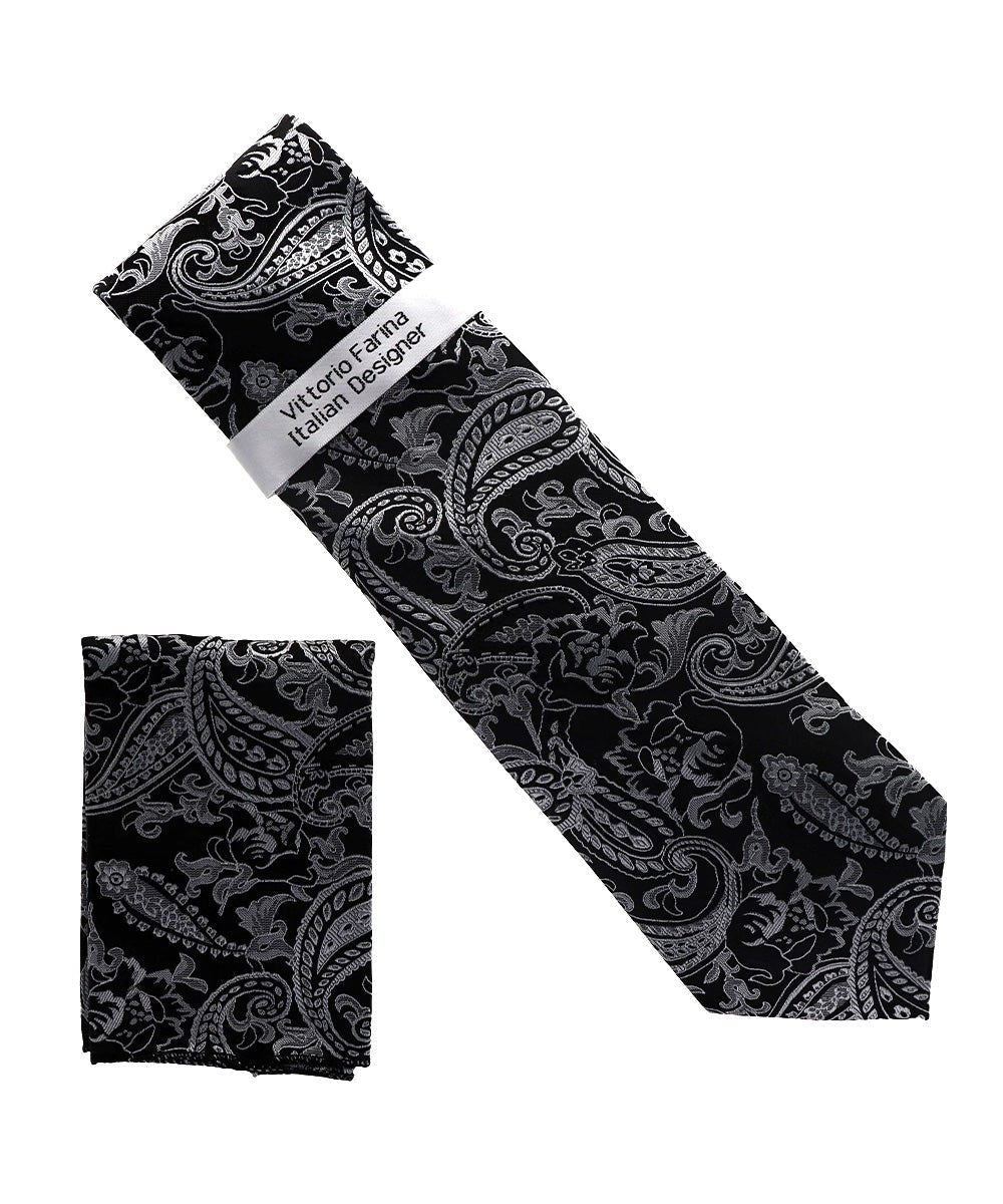 Paisley Design Necktie & Pocket Square by Vittorio Farina (NH-D_1519) for Independent Retail Stores by Dubal Brothers
