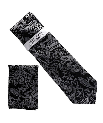 Paisley Design Necktie & Pocket Square by Vittorio Farina (NH-D_1519) for Independent Retail Stores by Dubal Brothers