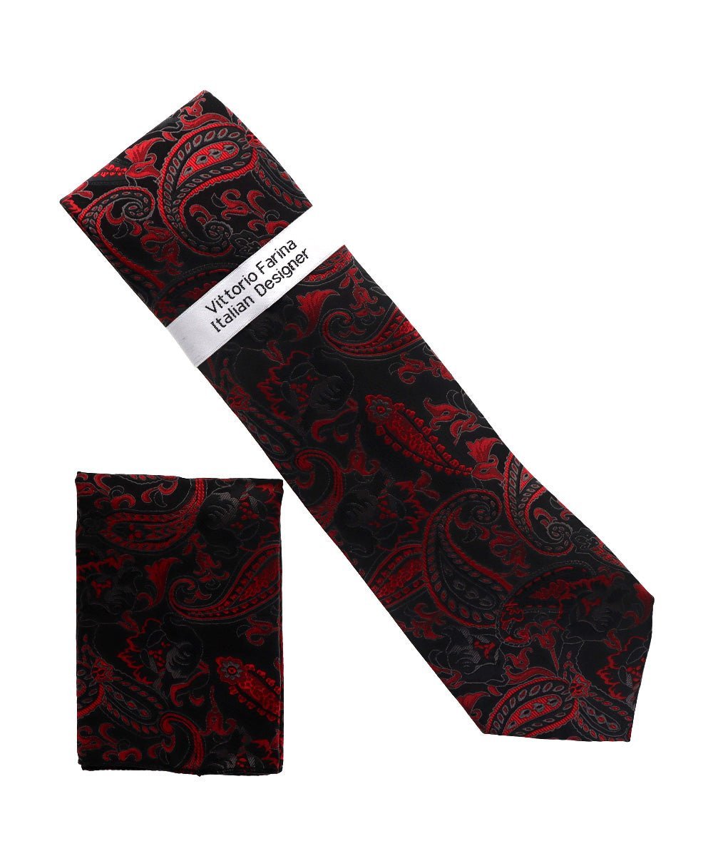 Paisley Design Necktie & Pocket Square by Vittorio Farina (NH-D_1520) for Independent Retail Stores by Dubal Brothers