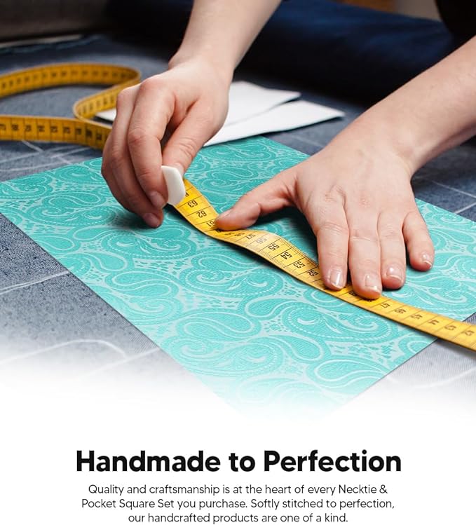 Paisley Necktie & Pocket Square by Vittorio Farina (NH - WP_AQUA) for Independent Retail Stores by Dubal Brothers