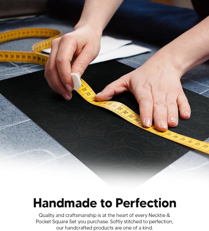 Paisley Necktie & Pocket Square by Vittorio Farina (NH - WP_BLACK) for Independent Retail Stores by Dubal Brothers