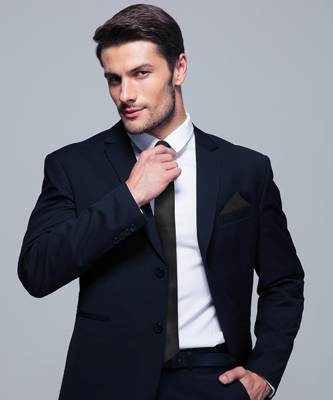 Paisley Necktie & Pocket Square by Vittorio Farina (NH - WP_BLACK) for Independent Retail Stores by Dubal Brothers