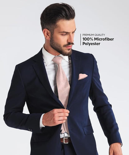 Paisley Necktie & Pocket Square by Vittorio Farina (NH - WP_BLUSH) for Independent Retail Stores by Dubal Brothers