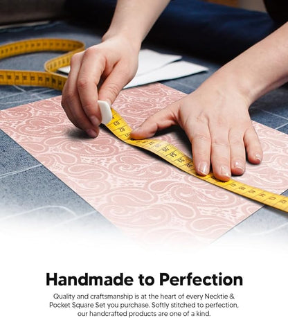 Paisley Necktie & Pocket Square by Vittorio Farina (NH - WP_BLUSH) for Independent Retail Stores by Dubal Brothers